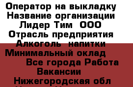 Оператор на выкладку › Название организации ­ Лидер Тим, ООО › Отрасль предприятия ­ Алкоголь, напитки › Минимальный оклад ­ 30 000 - Все города Работа » Вакансии   . Нижегородская обл.,Нижний Новгород г.